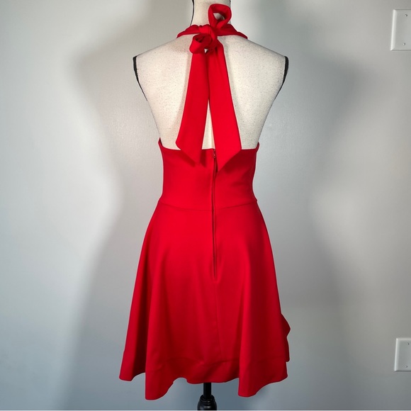 B. Darlin Red Halter Neckline Fit and Flare Sleeveless Mini Dress 5/6 - Picture 9 of 12